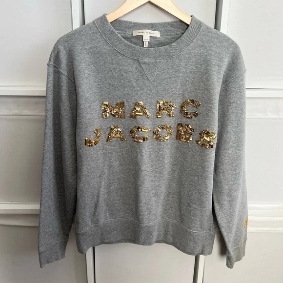 Marc Jacobs Gold Beaded Crewneck Sweatshirt